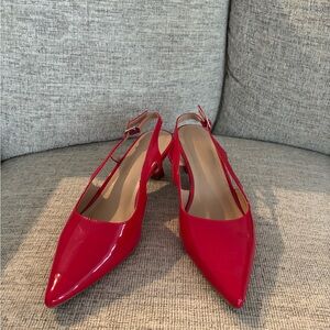 Elegant Red Slingback Heels